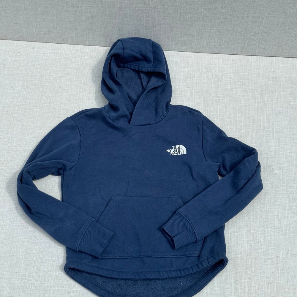 The North Face Hoodie Navy Blue Cropped Pullover Sweatshirt Activewear Youth Med